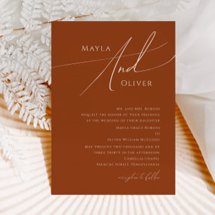 Whimsical Desert   Terracotta Traditional Bröllop Inbjudningar