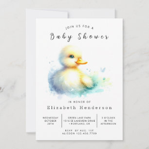 Whimsical Digital Anka Baby Shower Inbjudningar