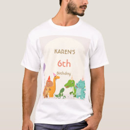 Whimsical Dinosaur Princess Birthday T Shirt