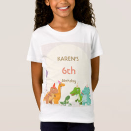 Whimsical Dinosaur Princess Birthday T Shirt
