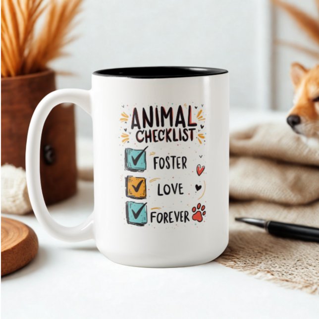 Whimsical Djurvälfärd Kaffe Mugg (Personalized pet foster coffee mug)