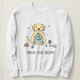 Whimsical Dog and Crafting Hobby Lovers Apparel T Shirt