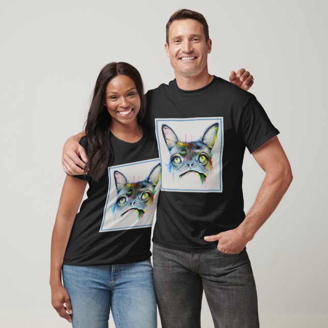 "Whimsical Dog Portrait with Artistic Splashes" T Shirt (Unisex)