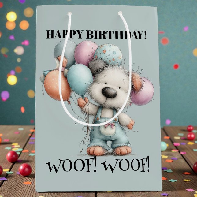 Whimsical Dog Watercolor Birthday (Skapare uppladdad)