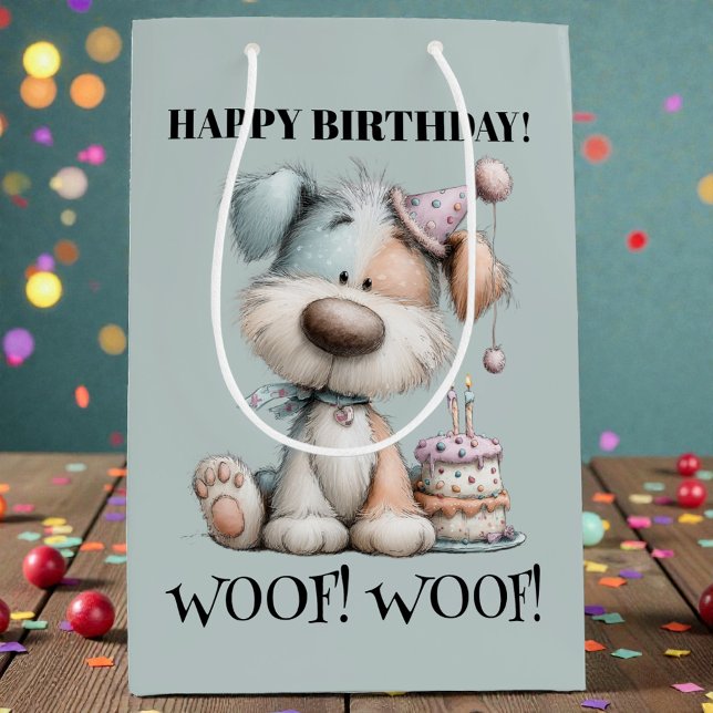 Whimsical Dog Watercolor Birthday (Skapare uppladdad)