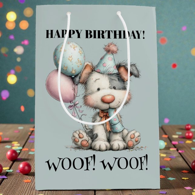 Whimsical Dog Watercolor Birthday (Skapare uppladdad)