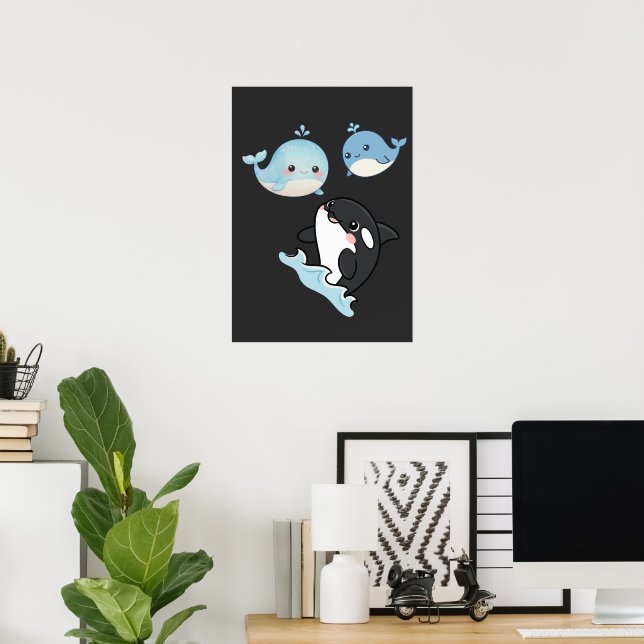 Whimsical Dolphin Trio Poster | Friendship Art (Hemmakontoret)