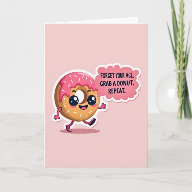 Whimsical Donut Födelsedagskort Kort (Framsida)