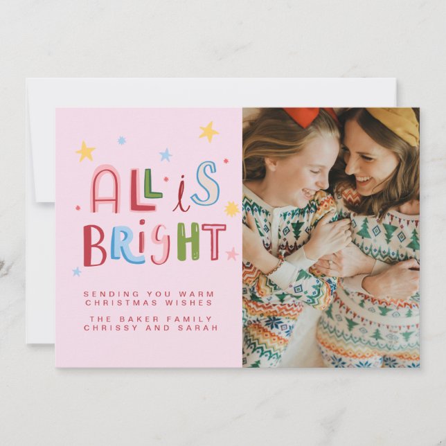 Whimsical Doodle Allt är ljust Julkort Inbjudningar (Framsida)