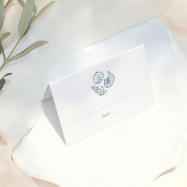 Whimsical Doodle Blue Wedding Guest Table Number Placeringskort