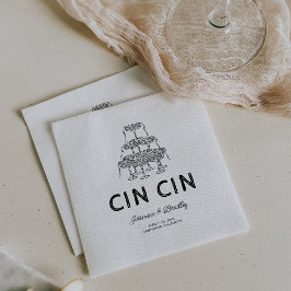 Whimsical Doodle Bröllop Pappersservett