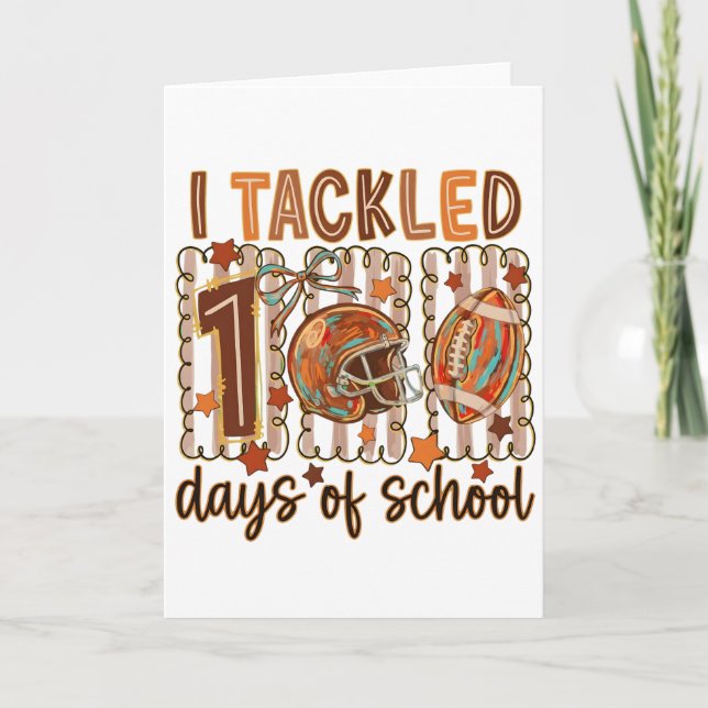 Whimsical Doodle I Tackled 100 Days School  Kort (Framsida)