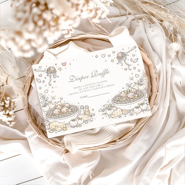 Whimsical Doodle Little Meatball Diapper Raffle Tilläggskort (Skapare uppladdad)