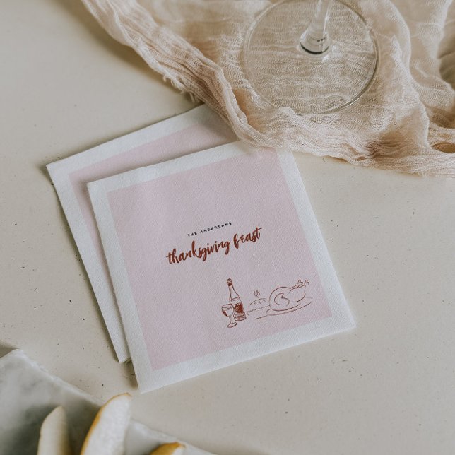 Whimsical Doodle | Thanksgiving Middag Party Pappersservett (Skapare uppladdad)