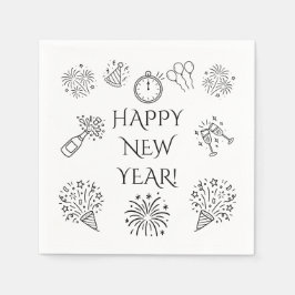 Whimsical Doodles Gott Nytt År Pappersservett