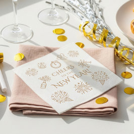 Whimsical Doodles Guld Midsommar Nyårsfest Pappersservett