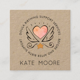 Whimsical Doula Kraft Birth Coach Fyrkantigt Visitkort