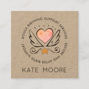 Whimsical Doula Kraft Birth Coach Fyrkantigt Visitkort