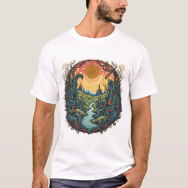 "Whimsical Dreamscape Kingdom" - Magic Fantasy T Shirt (Framsida)