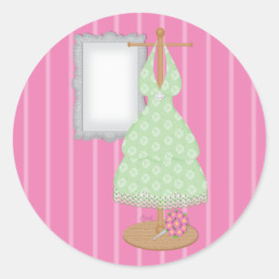 Whimsical Dress Shop Bridesmaid Sticker Runt Klistermärke