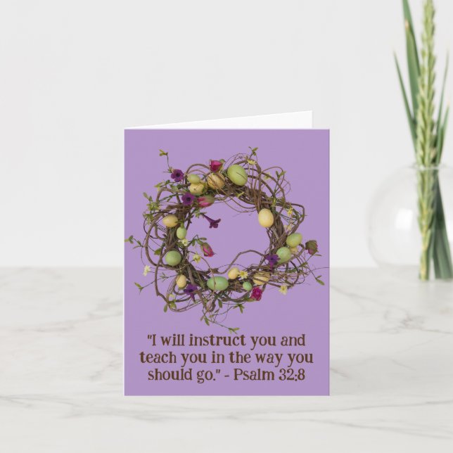 Whimsical druvvinranke blomsterkrans religiös tom  kort (Framsida)