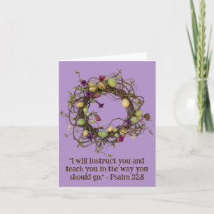 Whimsical druvvinranke blomsterkrans religiös tom kort