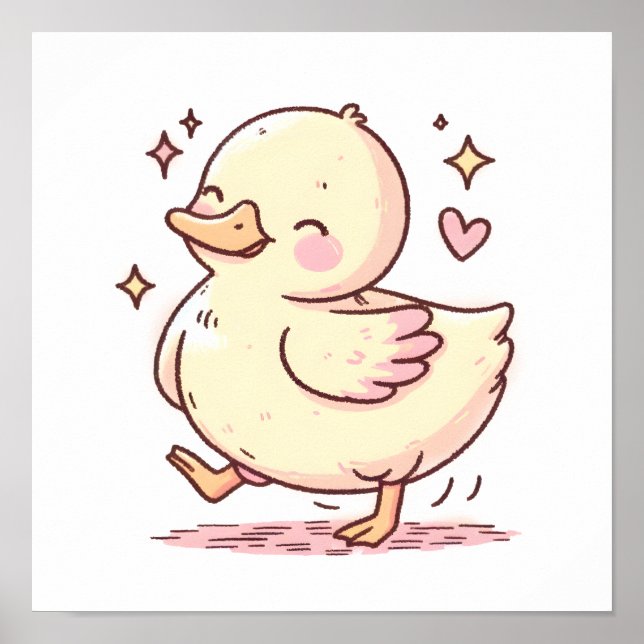 Whimsical Duck Affisch (Framsidan)