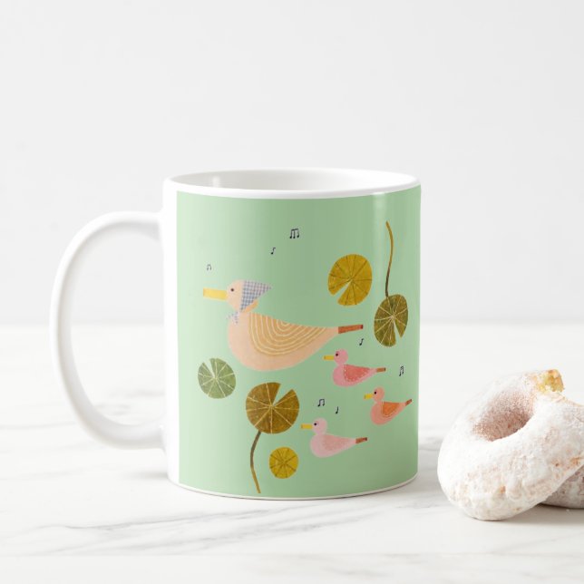 Whimsical Duck Familj Snälla Varelser Skål för Har Kaffemugg (Med munk)