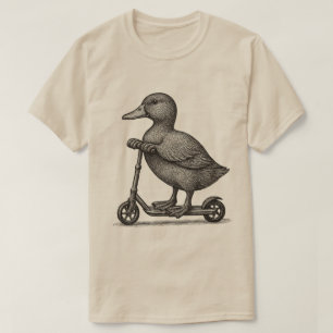 "Whimsical Duck Scooter Tröja - Söt anka ridande