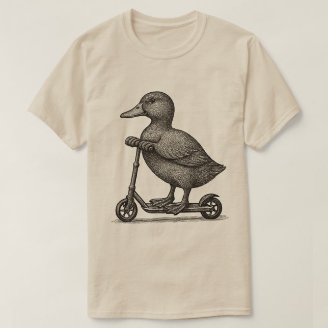 "Whimsical Duck Scooter Tröja - Söt anka ridande  (Design framsida)