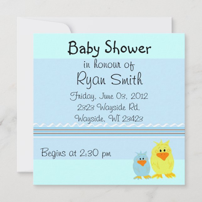 Whimsical Ducks Baby Shower Inbjudningar (Framsida)