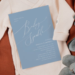 Whimsical Dusty Blue Baby Sprinkle-inbjudan Inbjudningar