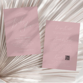 Whimsical Dusty Ro | Allt i en babyskal Inbjudningar