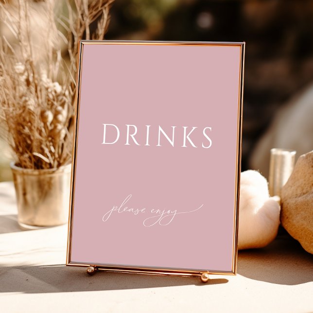 Whimsical Dusty Ro Baby Shower Drinks Sign Poster (Skapare uppladdad)