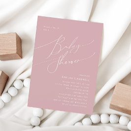 Whimsical Dusty Ro Baby Shower-inbjudan Inbjudningar