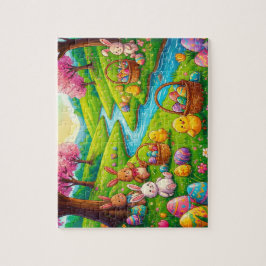 Whimsical Easter Bunny & Friends Puzzle Pussel
