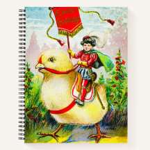 Whimsical Easter Greetings: Rider on Giant Chick