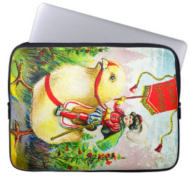 Whimsical Easter Greetings: Rider on Giant Chick Laptop Fodral