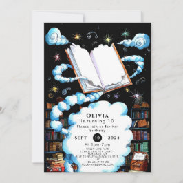 Whimsical Editable Magic Storybook Birthday Inbjudningar