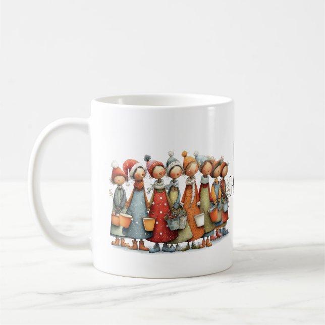 Whimsical Eight Maids a-Milking Jul 325ml Kaffemugg (Vänster)