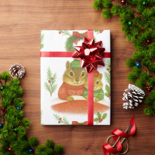 Whimsical Ekorre och Tall Presentpapper