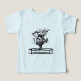 Whimsical Elefant på Trampolin – Söt Lekfull T Shirt