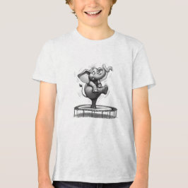 Whimsical Elefant på Trampolin – Söt och Lekfull T Shirt
