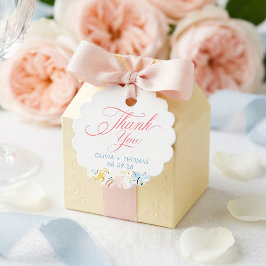 Whimsical Elegant Pastel Flowers Wedding Thank You Gåvor Etiketter