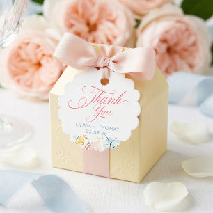 Whimsical Elegant Pastellblommor Bröllop Tack Gåvor Etiketter