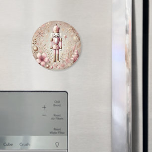 Whimsical Elegant Rosa och Guld Pastell Nötknäppar Magnet