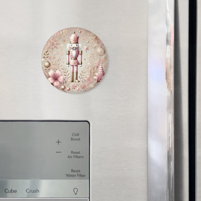 Whimsical Elegant Rosa och Guld Pastell Nötknäppar Magnet (In Situ (Fridge))