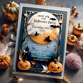 Whimsical elegant spooky Halloween-inbjudan Inbjudningar