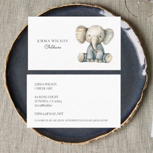 Whimsical Elephant Childcare Affärskort Visitkort