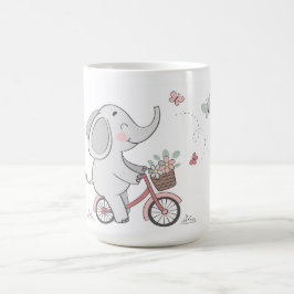 Whimsical Elephant Riding Bike - Kids Animal Desig Kaffemugg